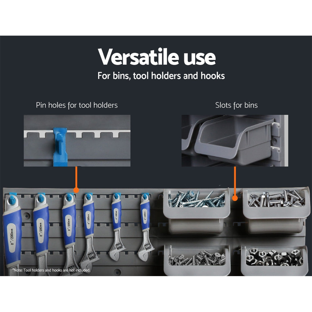 48 Storage Bin Rack Wall Mounted Steel Board