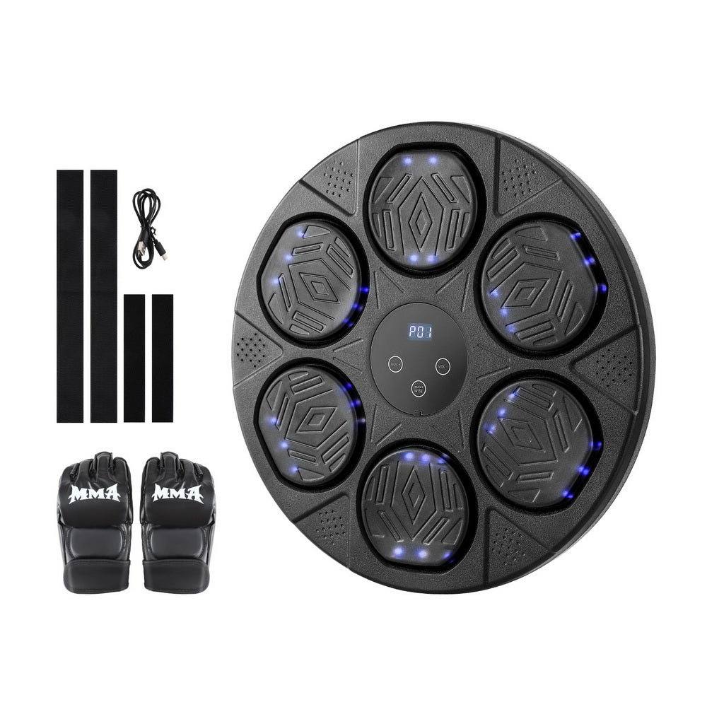 Everfit Music Boxing Machine Bluetooth Wall-Mounted Punch Target with LED Display & Gloves