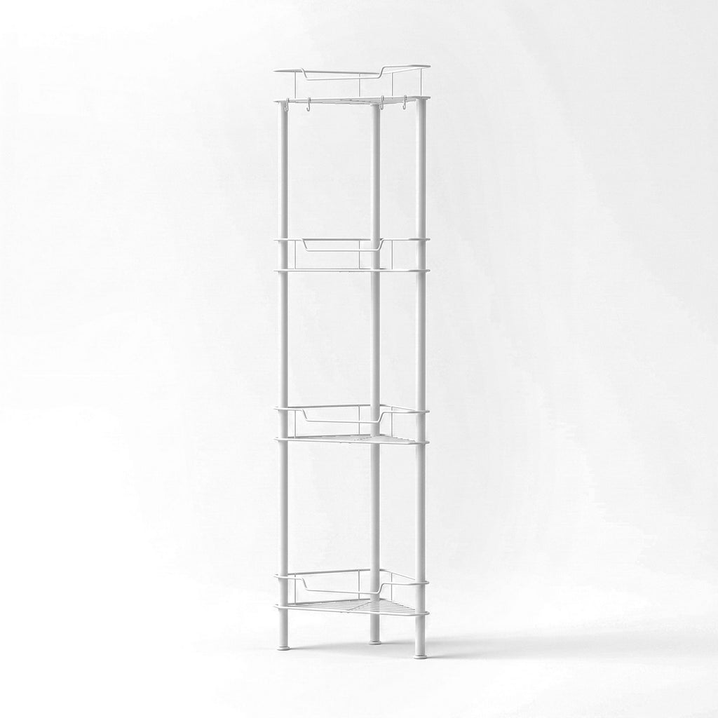 Artiss 4 Tier Floor Standing Corner Shower Caddy Bathroom Organizer White