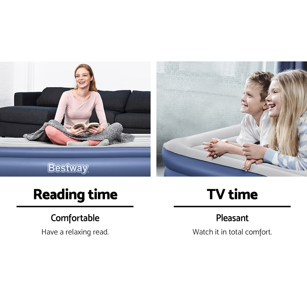 Air Mattress Inflatable Bed 46cm Airbed Single Blue