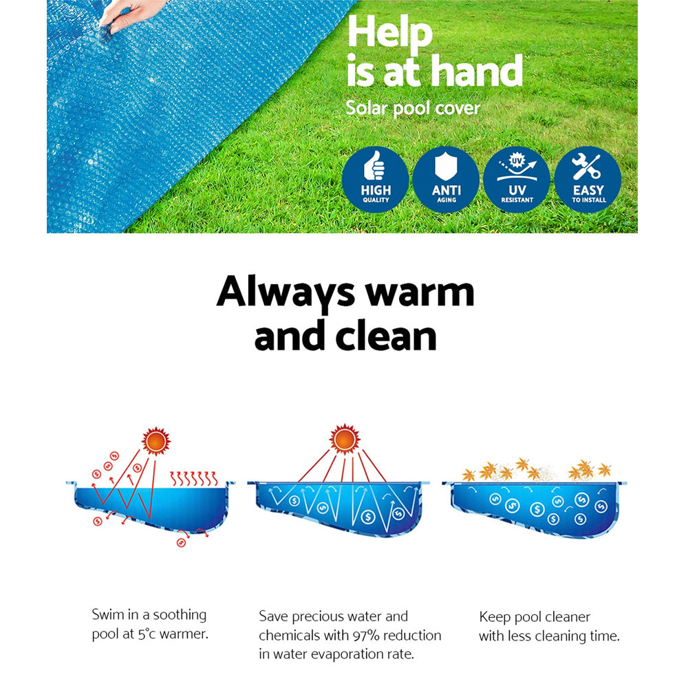 Pool Cover Fits 3.05m/10ft Round Swimming Pool PVC Blanket 2.89m