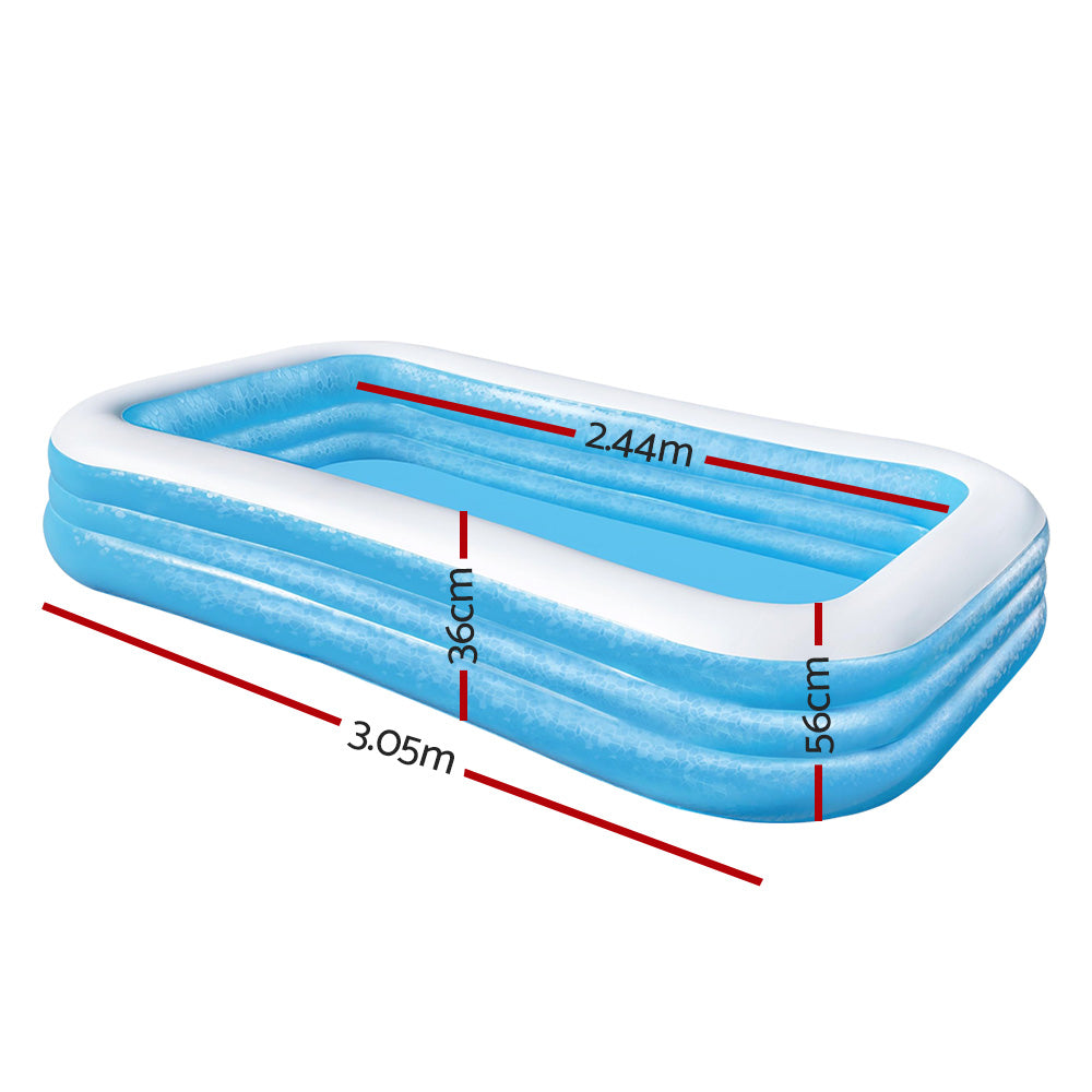 Kids Pool 305x183x56cm Inflatable Above Ground Swimming Pools 1161L