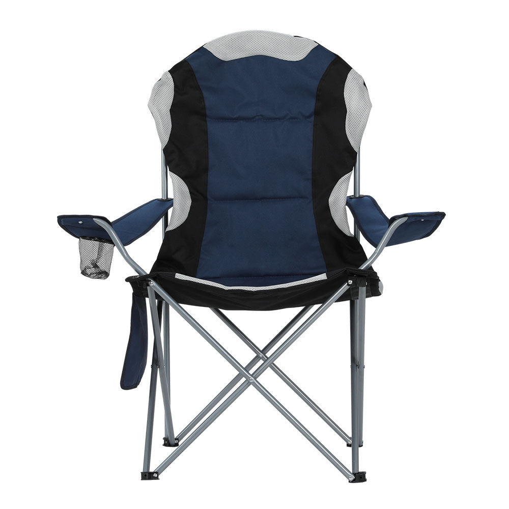 Camping Folding Chair Portable Outdoor Hiking Fishing Picnic Navy 2pcs