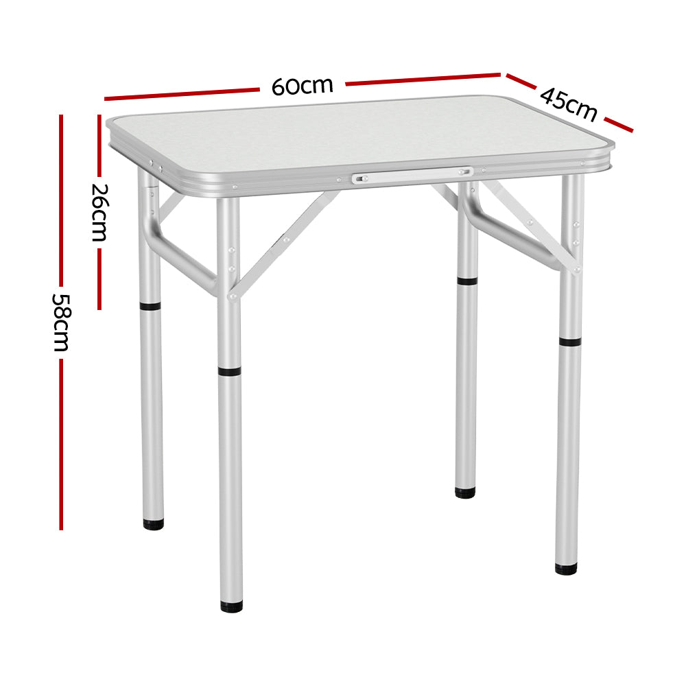 Folding Camping Table 60CM Adjustable Portable Outdoor Picnic Desk
