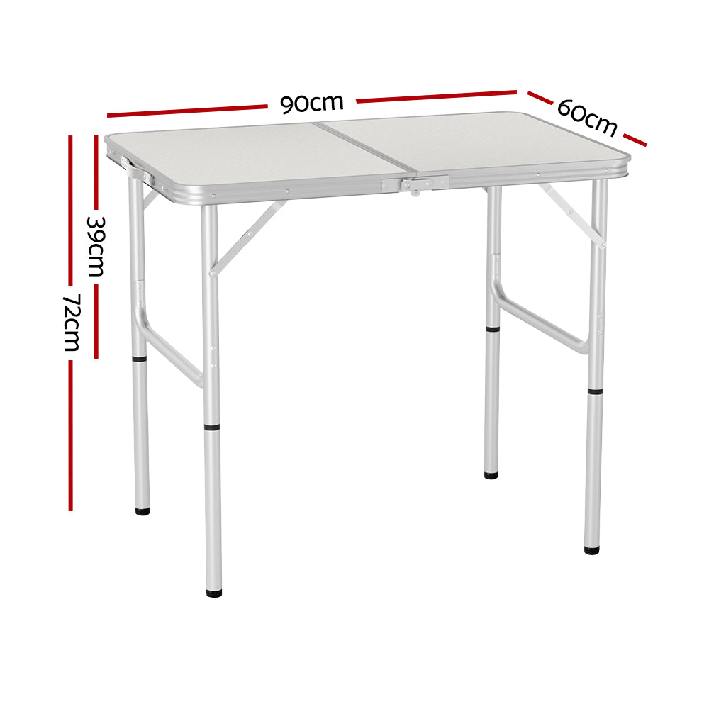 Folding Camping Table 90CM Adjustable Portable Outdoor Picnic Desk
