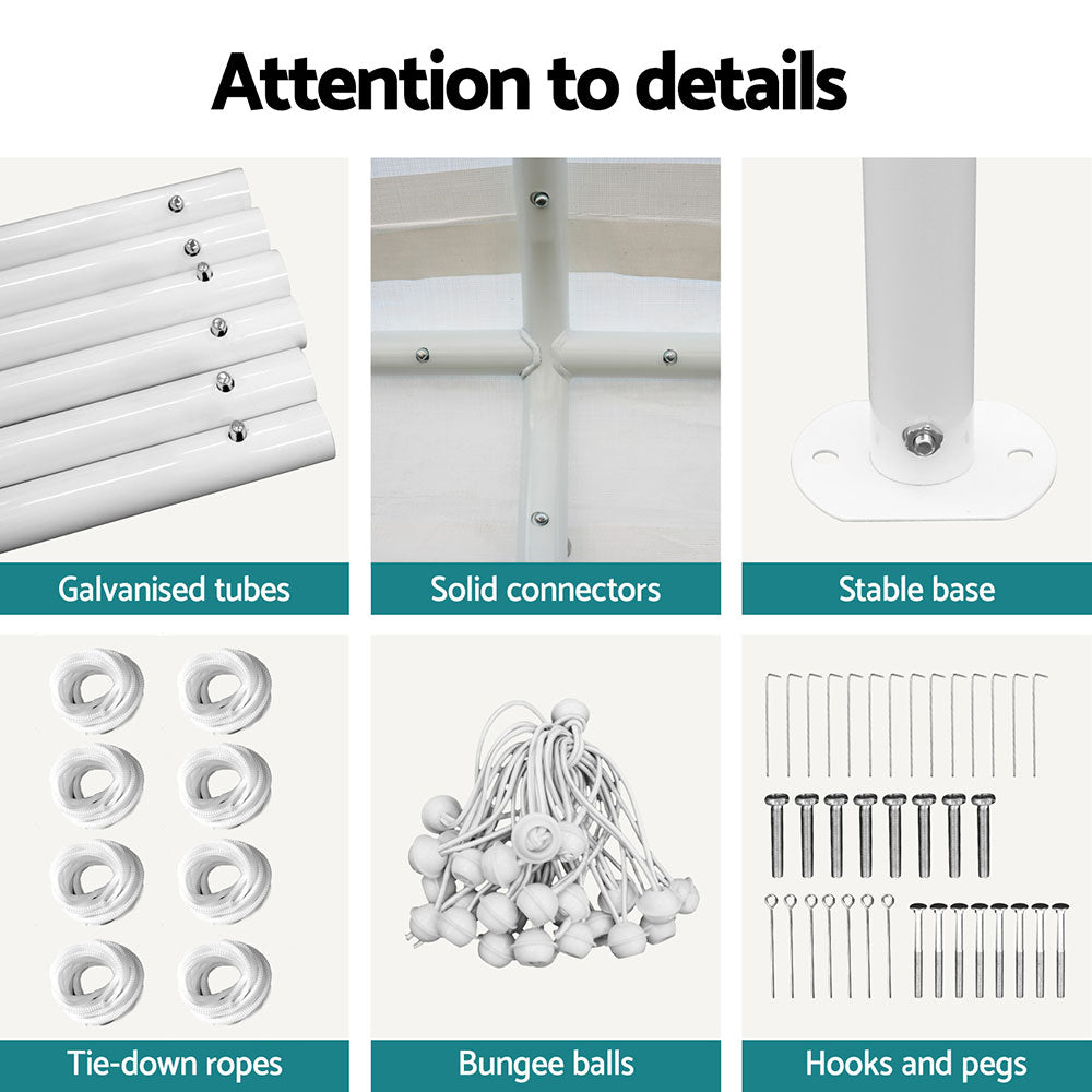 Carports 6x6m Carport Kits Steel Shelter Gazebo Canopy Garage Portable Garden Shed