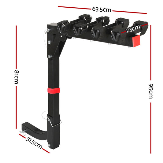 4 Bicycle Bike Carrier Rack Car 2 Hitch Mount Foldable Black,4 Bicycle Bike Carrier Rack Car 2 Hitch Mount Foldable Black