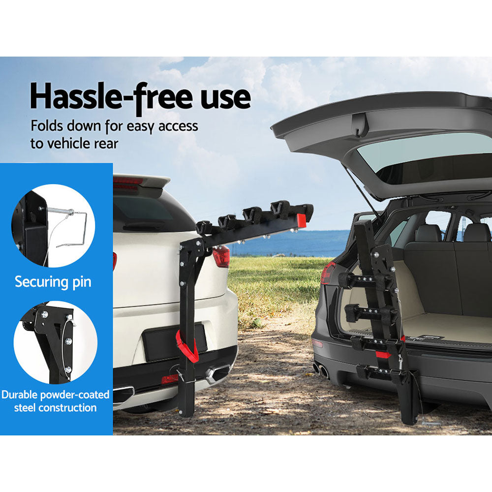 4 Bicycle Bike Carrier Rack Car 2 Hitch Mount Foldable Black,4 Bicycle Bike Carrier Rack Car 2 Hitch Mount Foldable Black