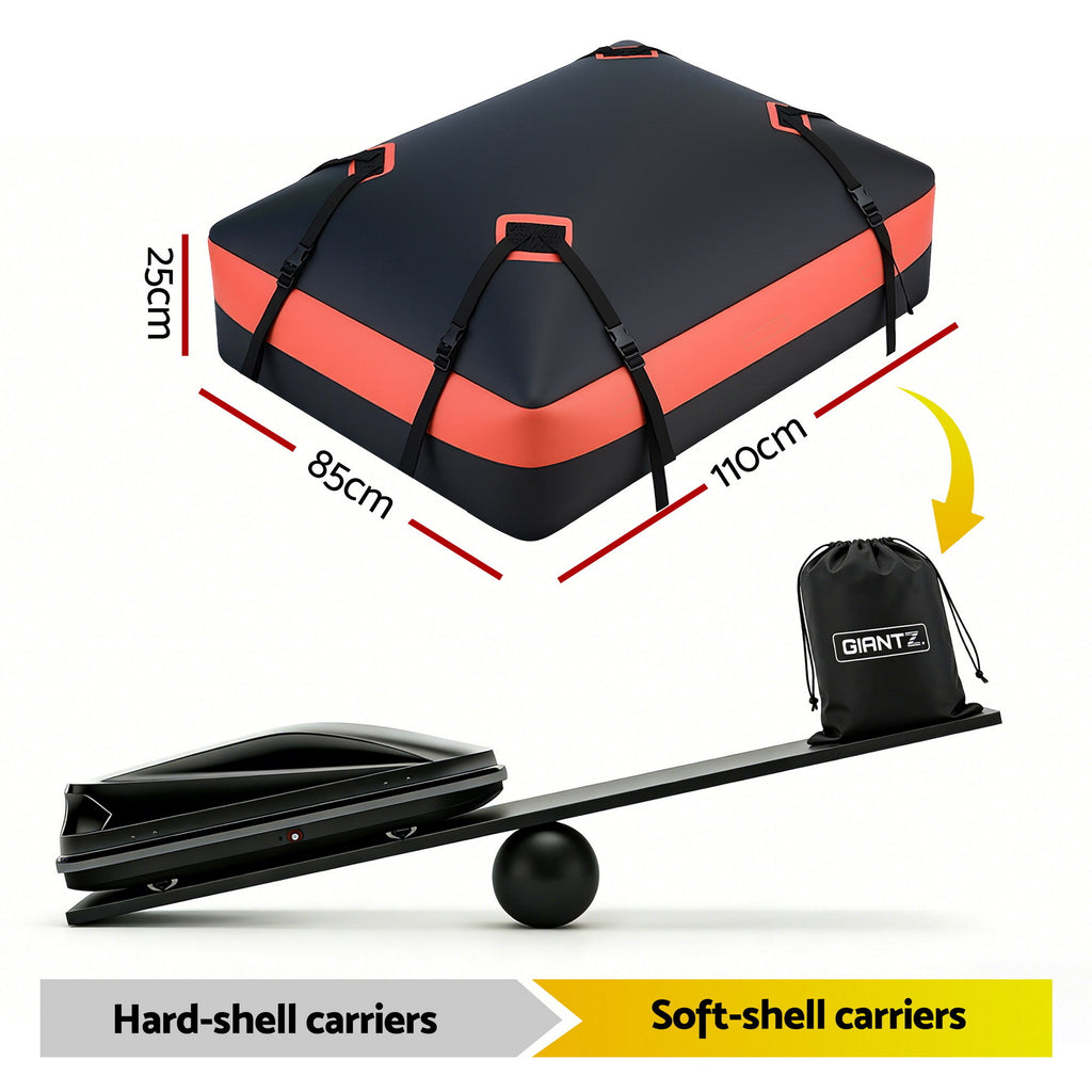 Giantz Rooftop Cargo Bag Waterproof Car Luggage Carrier 15 Cubic Ft Universal
