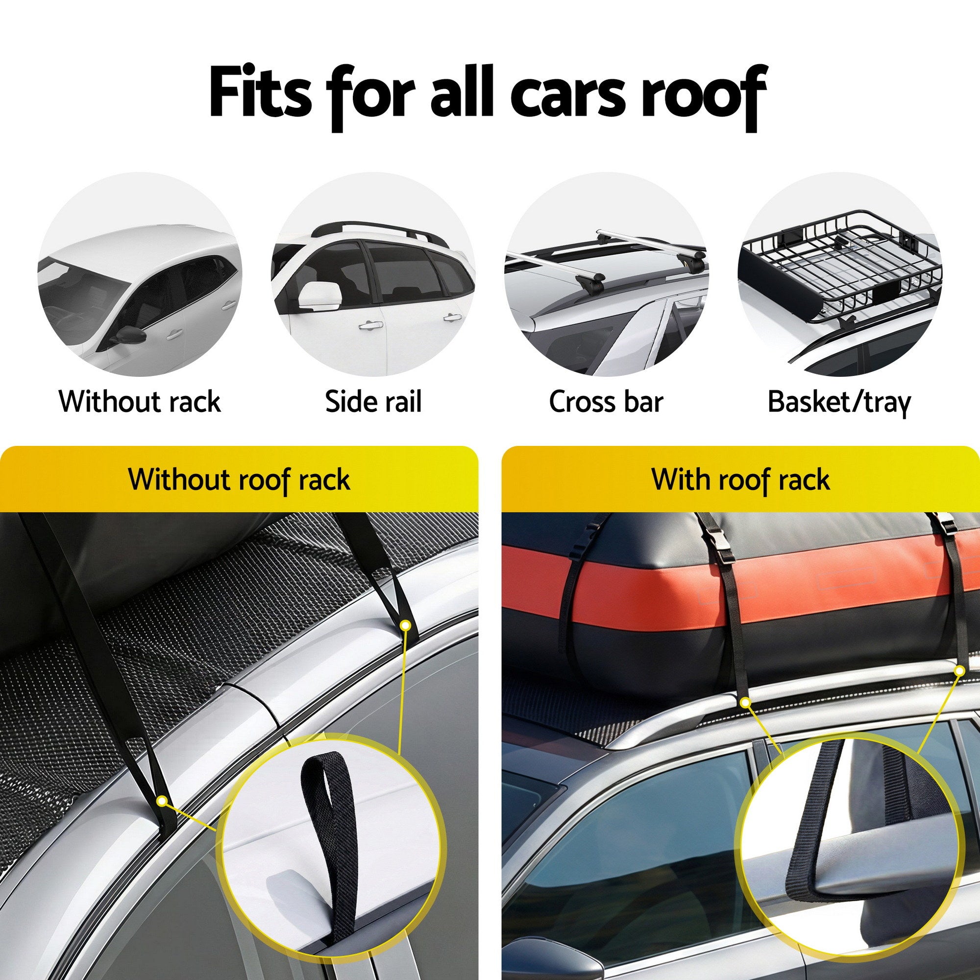 Giantz Rooftop Cargo Bag Waterproof Car Luggage Carrier 15 Cubic Ft Universal