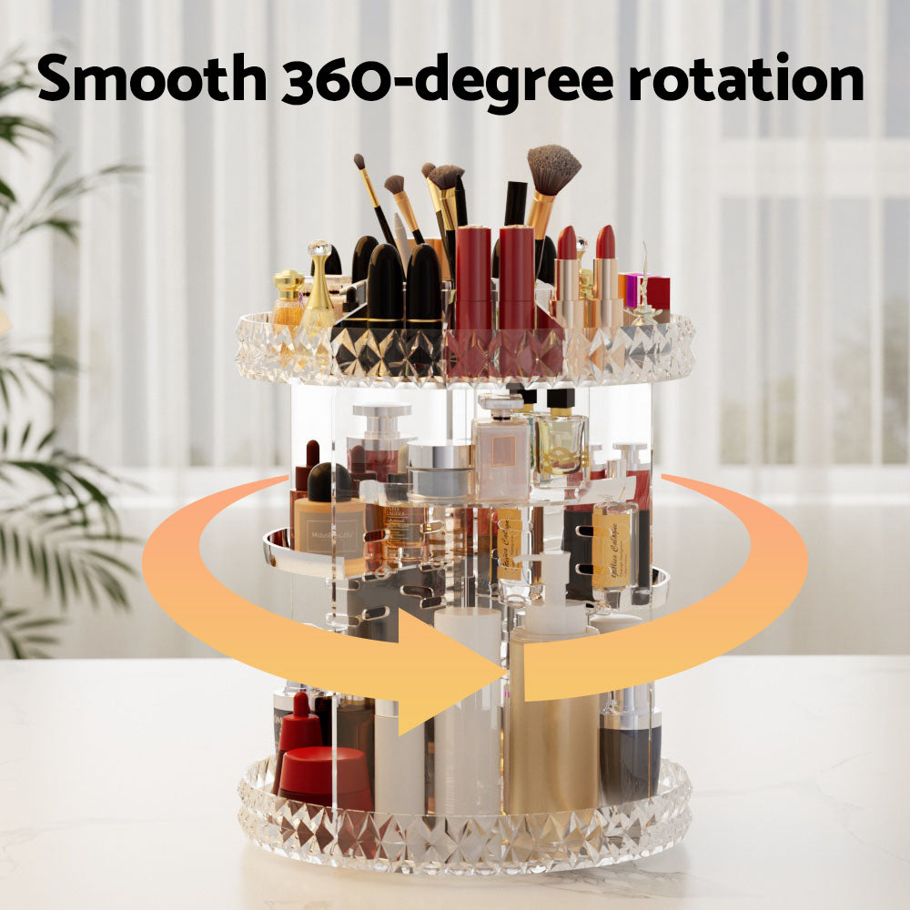 Embellir Makeup Organizer Acrylic Rotating Cosmetic Organizer Storage Display Holder