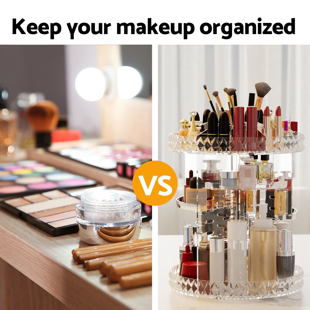 Embellir Makeup Organizer Acrylic Rotating Cosmetic Organizer Storage Display Holder