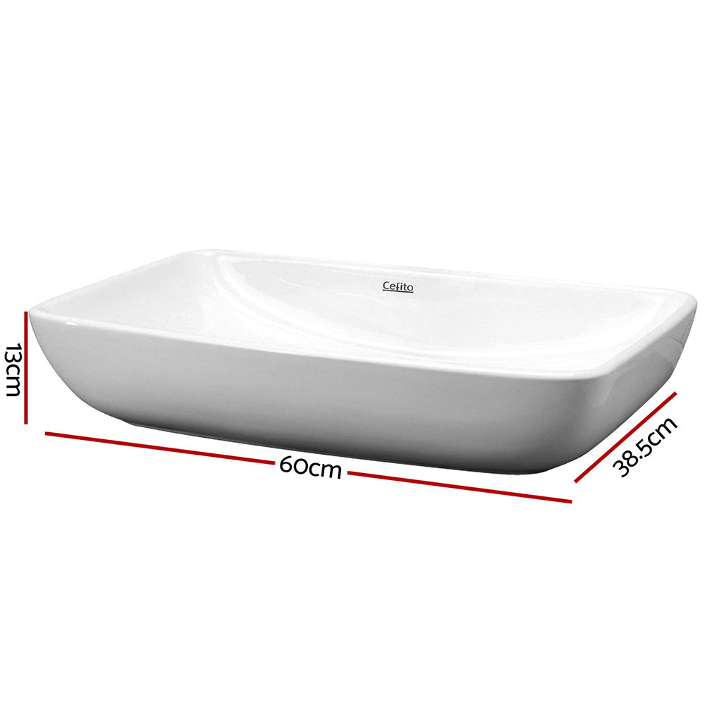 Bathroom Basin Ceramic Vanity Sink Hand Wash Bowl 60x38cm