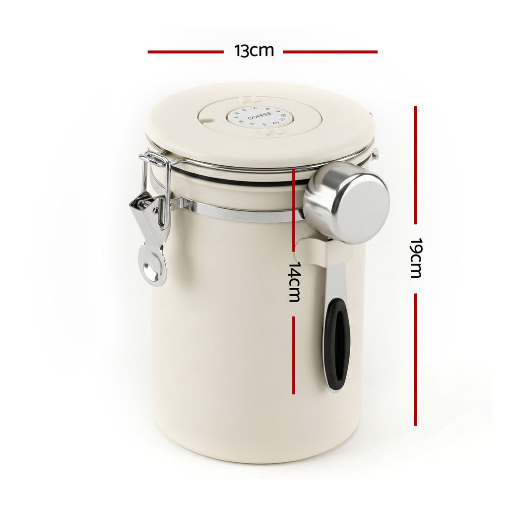 5-Star Chef 1.8L Stainless Steel Coffee Bean Storage Container Coffee Canister