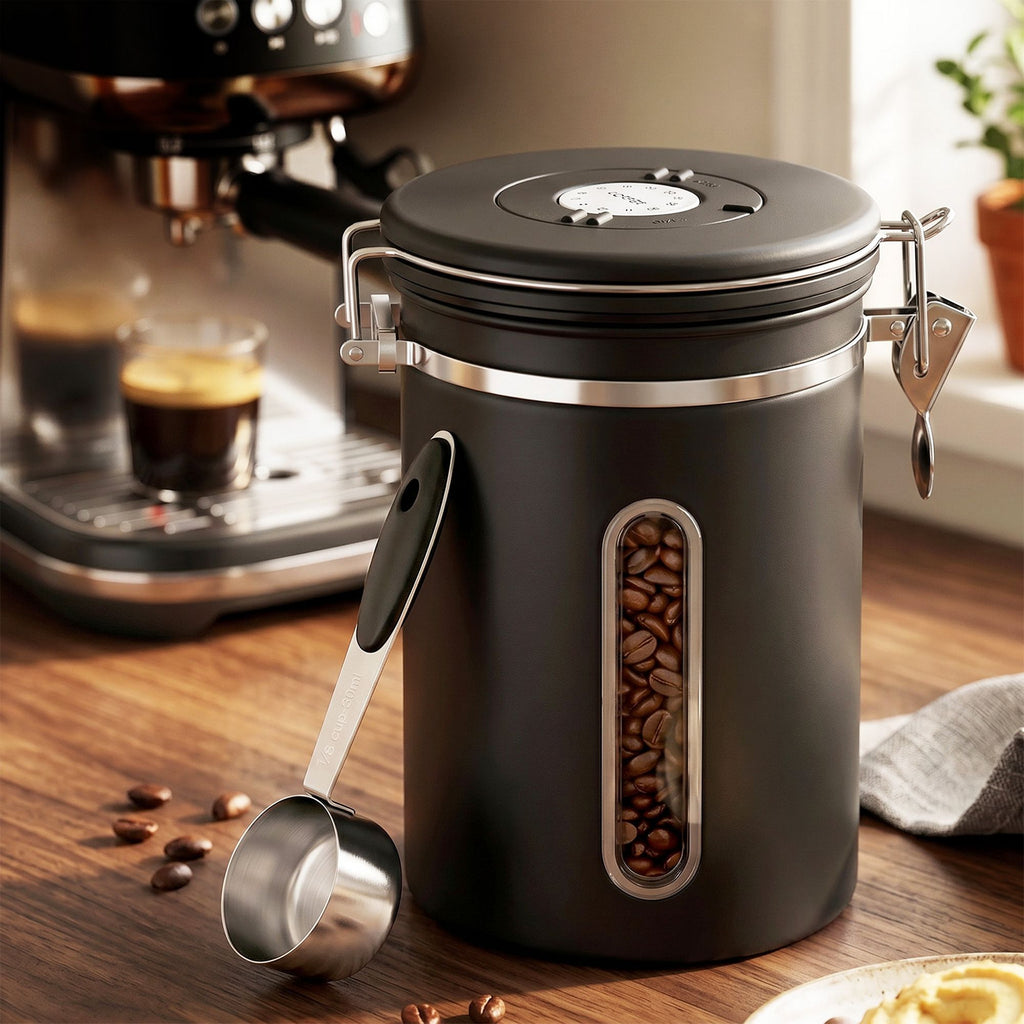 5-Star Chef 1.8L Stainless Steel Coffee Bean Storage Container Coffee Canister