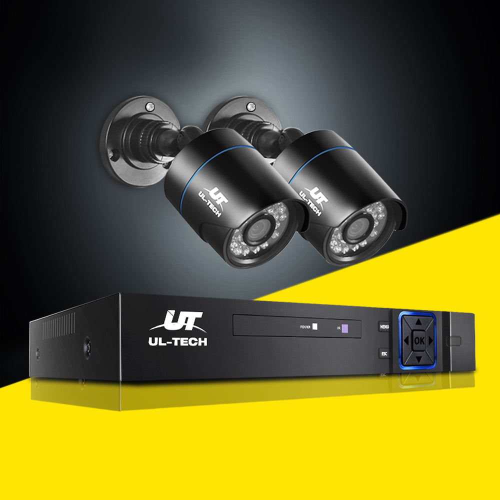 UL-TECH 1080P Security Camera System 4CH DVR with 2 CCTV Bullet Cameras