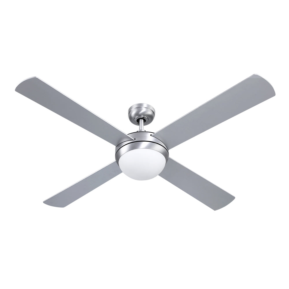 52 Ceiling Fan AC Motor w/Light w/Remote - Silver