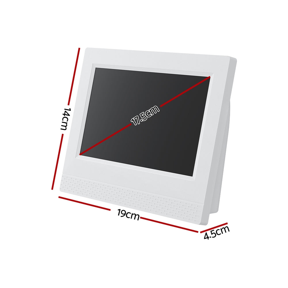 7 inch Digital Day Clock Calendar Alarm White