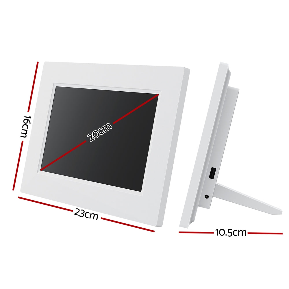 8 inch Digital Day Clock Calendar Alarm White