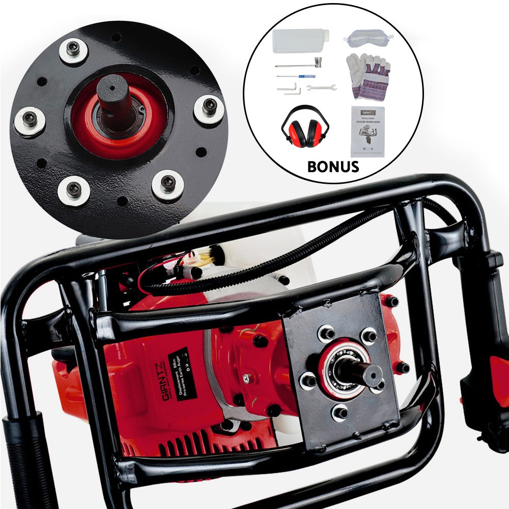 92CC Post Hole Digger 200mm Petrol Drill Extension Bits Auger