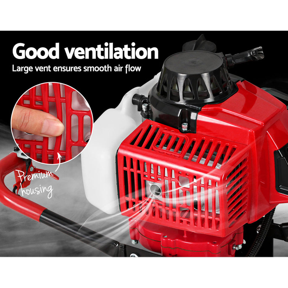 80CC Post Hole Digger 300mm Petrol Drill Extension Auger Bits