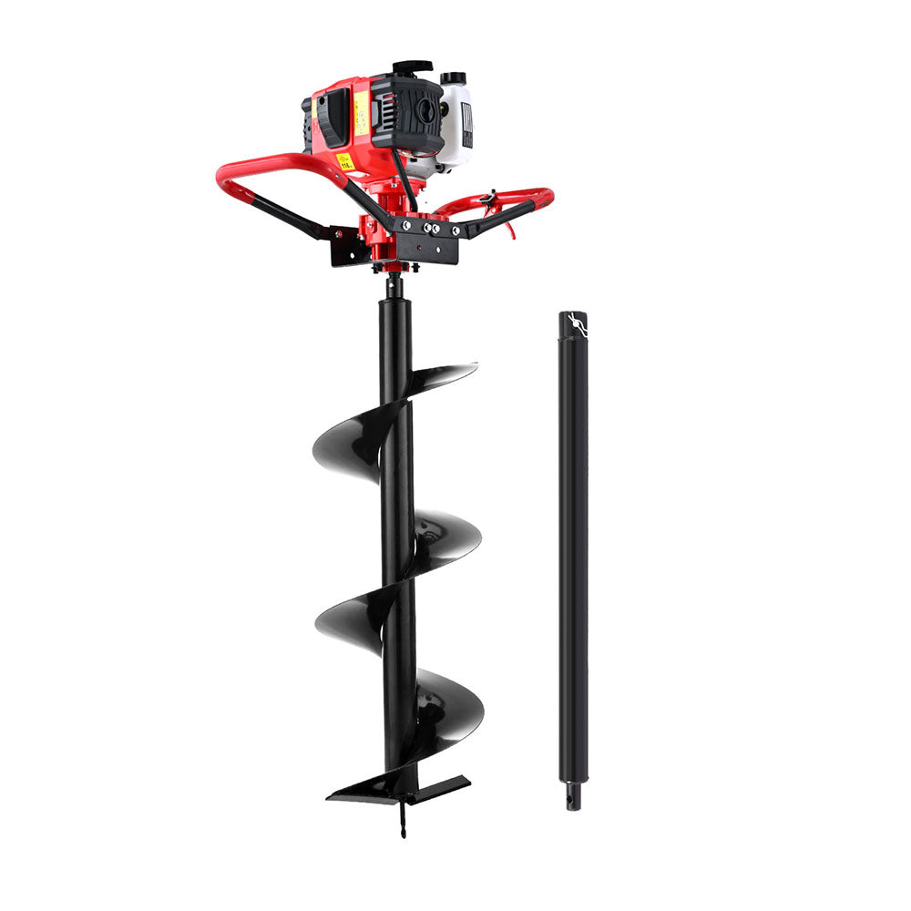 65CC Post Hole Digger 300mm Petrol Drill Auger Extension Bits