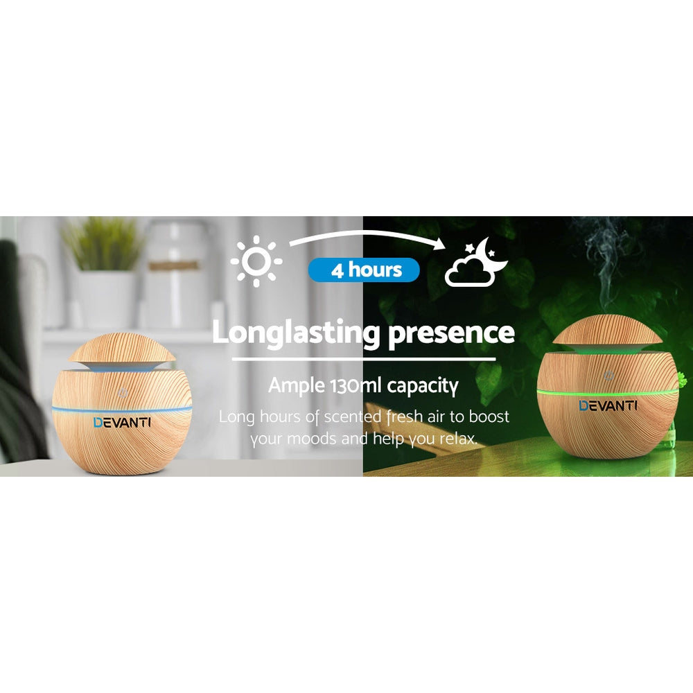 Aroma Diffuser Aromatherapy Light Wood 130ml