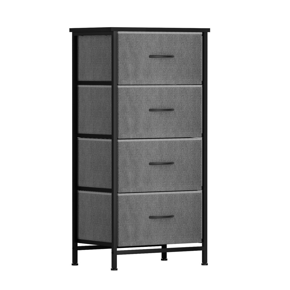 Chest of 4 Drawers Storage Dresser Tallboy Grey