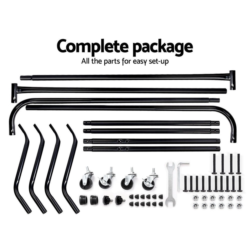 Clothes Rack Airer Coat Stand 6FT Rail Wheels