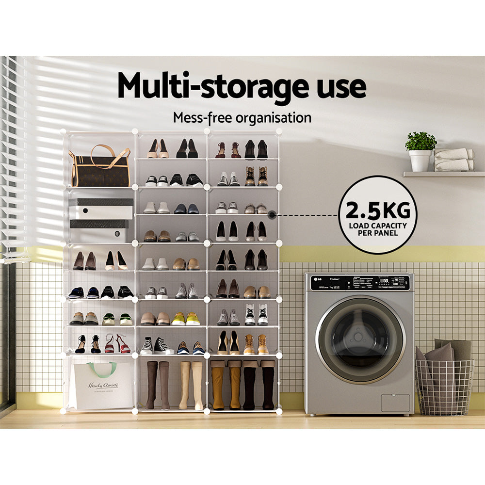 Shoe Rack Storage Cabinet DIY 15 Storage Cube Stackable White
