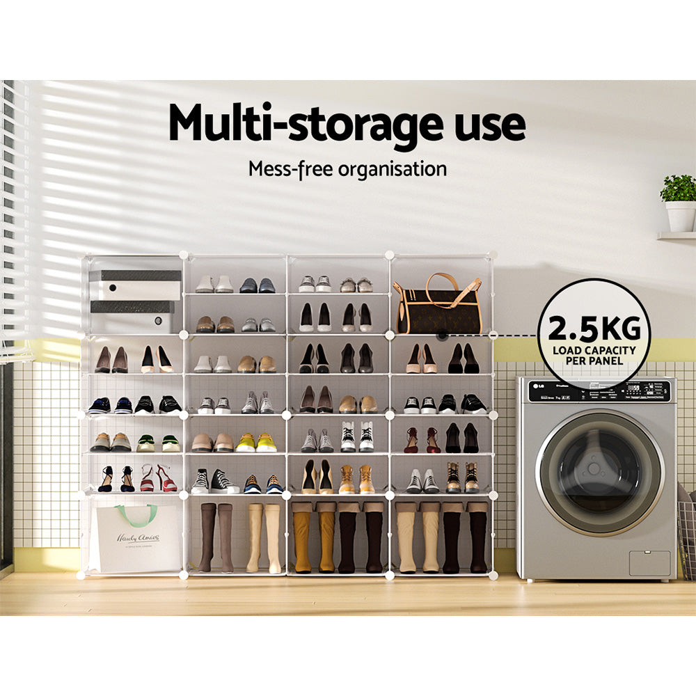 Shoe Rack DIY 16 Storage Cube Stackable White