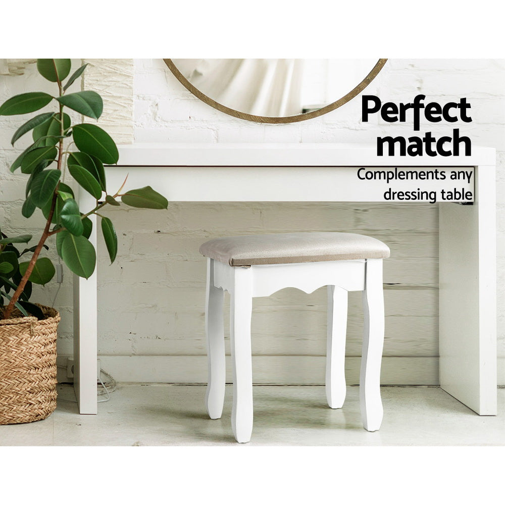 Dressing Table Stool Velvet Grey