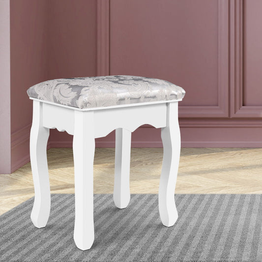 Dressing Table Stool Velvet White