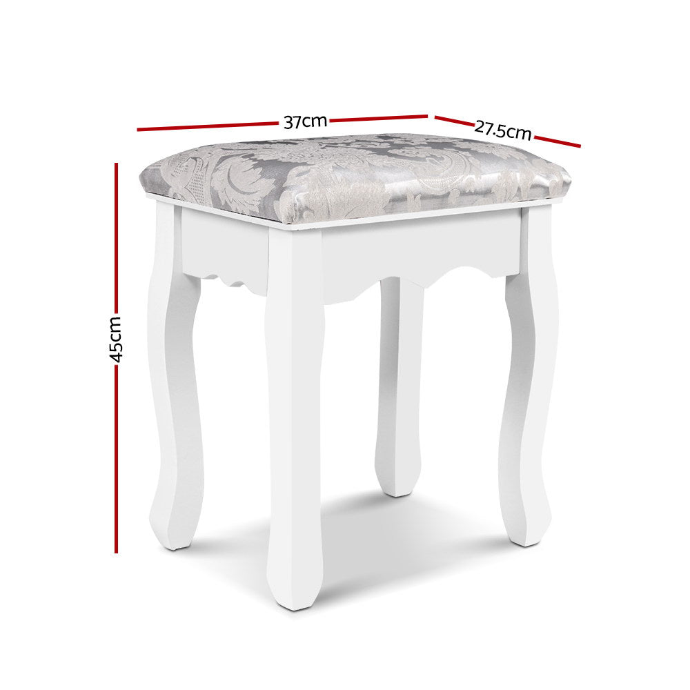 Dressing Table Stool Velvet White