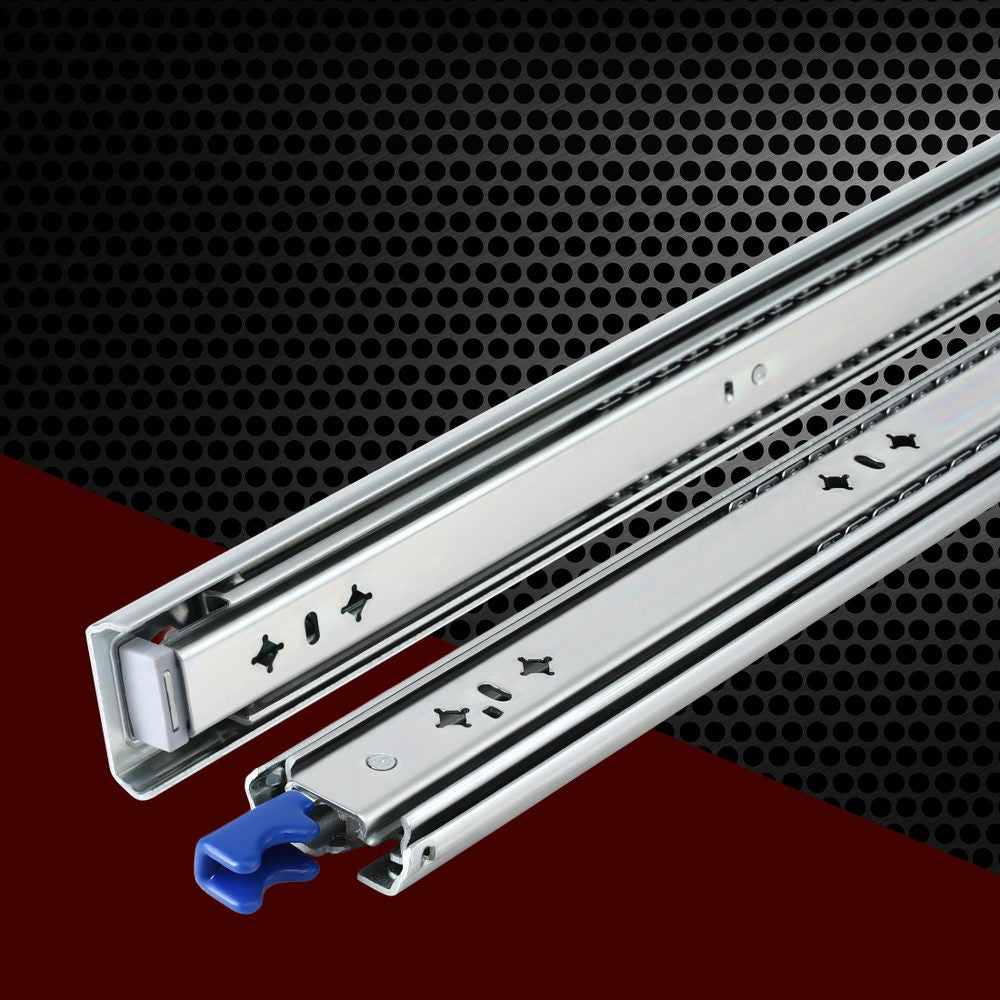 Giantz 2x Drawer Slides Heavy Duty Full Extension Locking 700-1400mm Length