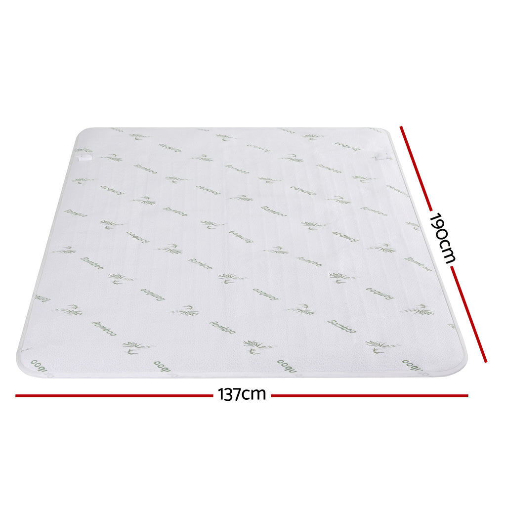 Giselle Electric Blanket Bamboo Fabric Double Fitted Heated Pad Underlay Washable Winter
