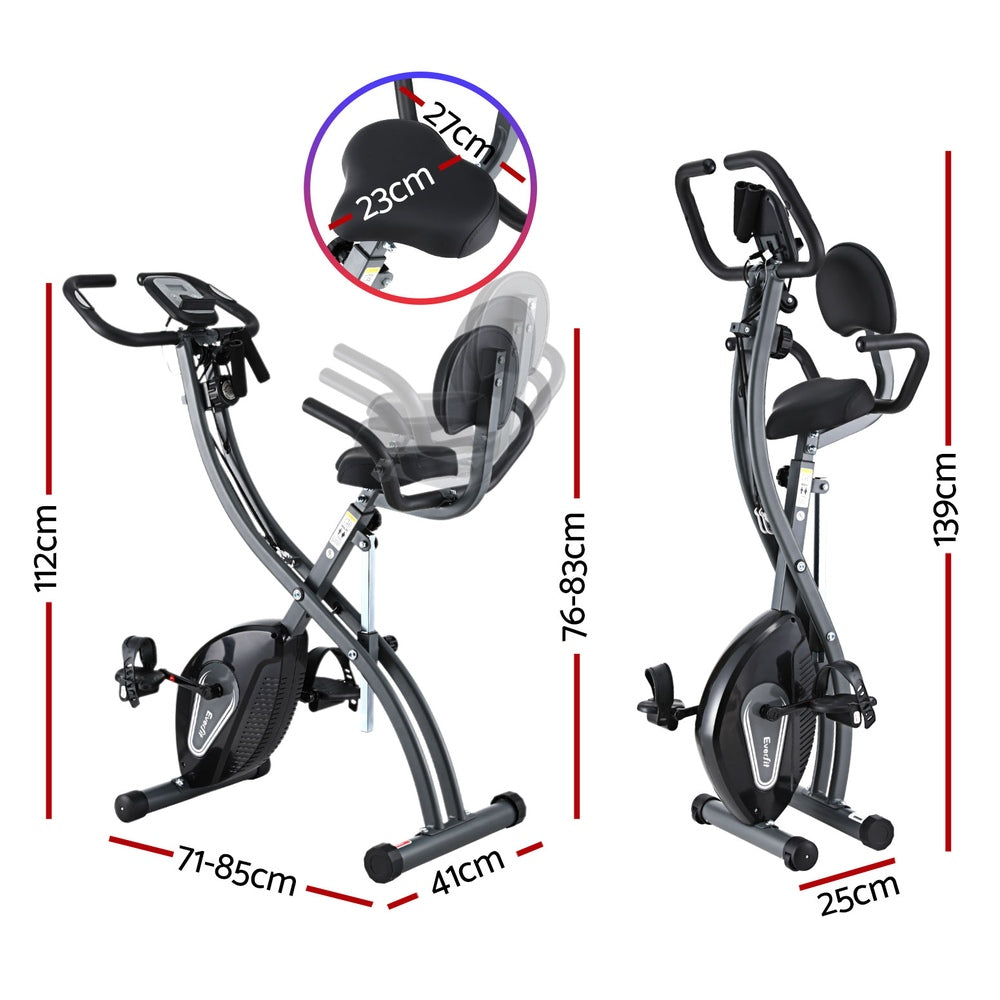 Folding Exercise Bike Magnetic X-Bike Aerobic Trainer Indoor Cycling