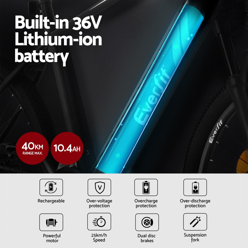 27.5 Inch Electric Bike Mountain Bicycle eBike Battery 21 Speed