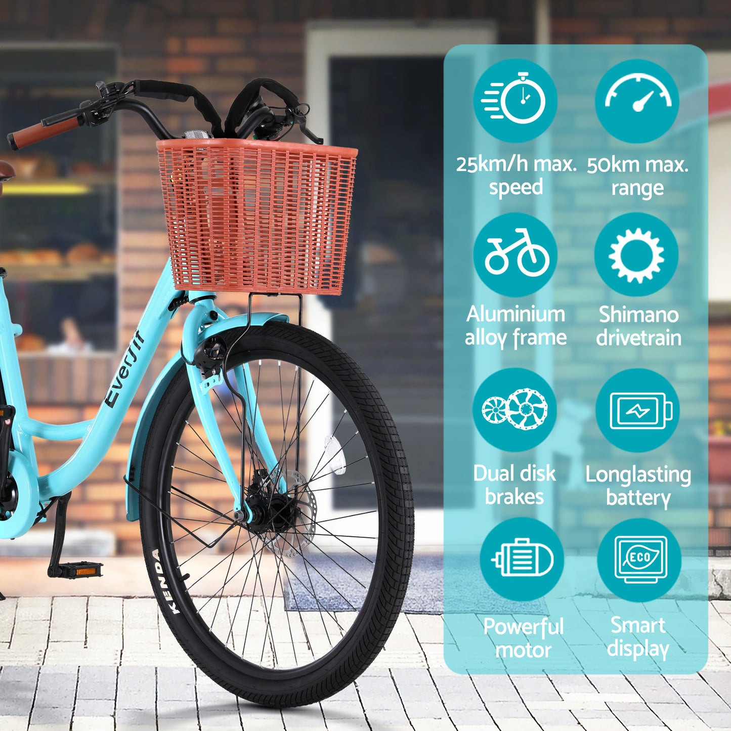 26 Electric Bike City Bicycle eBike e-Bike Commuter w/ Battery BL