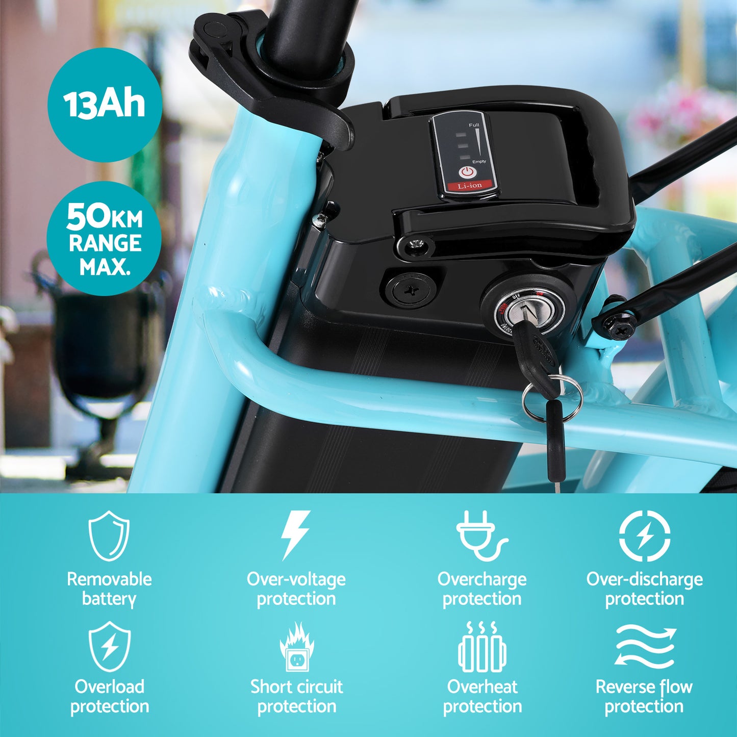 26 Electric Bike City Bicycle eBike e-Bike Commuter w/ Battery BL