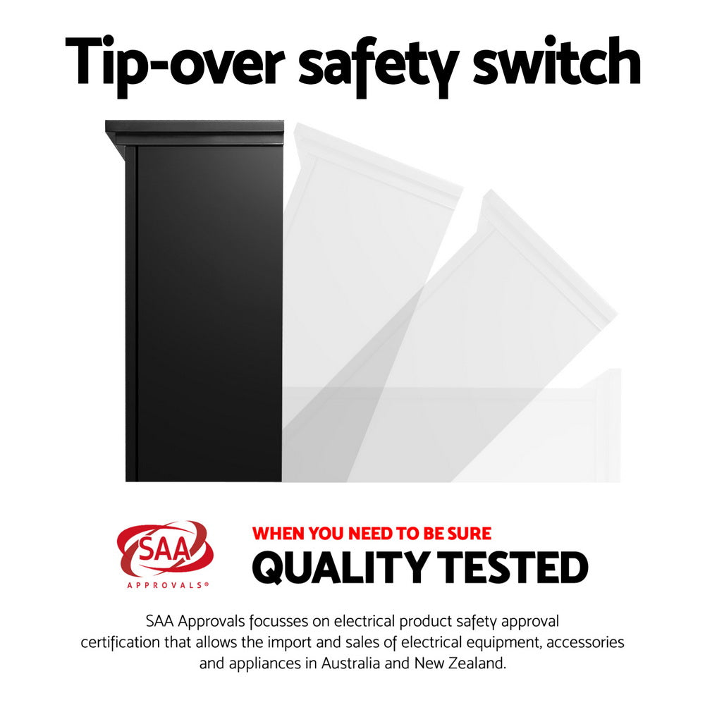 Electric Fireplace Fire Heater 2000W Black