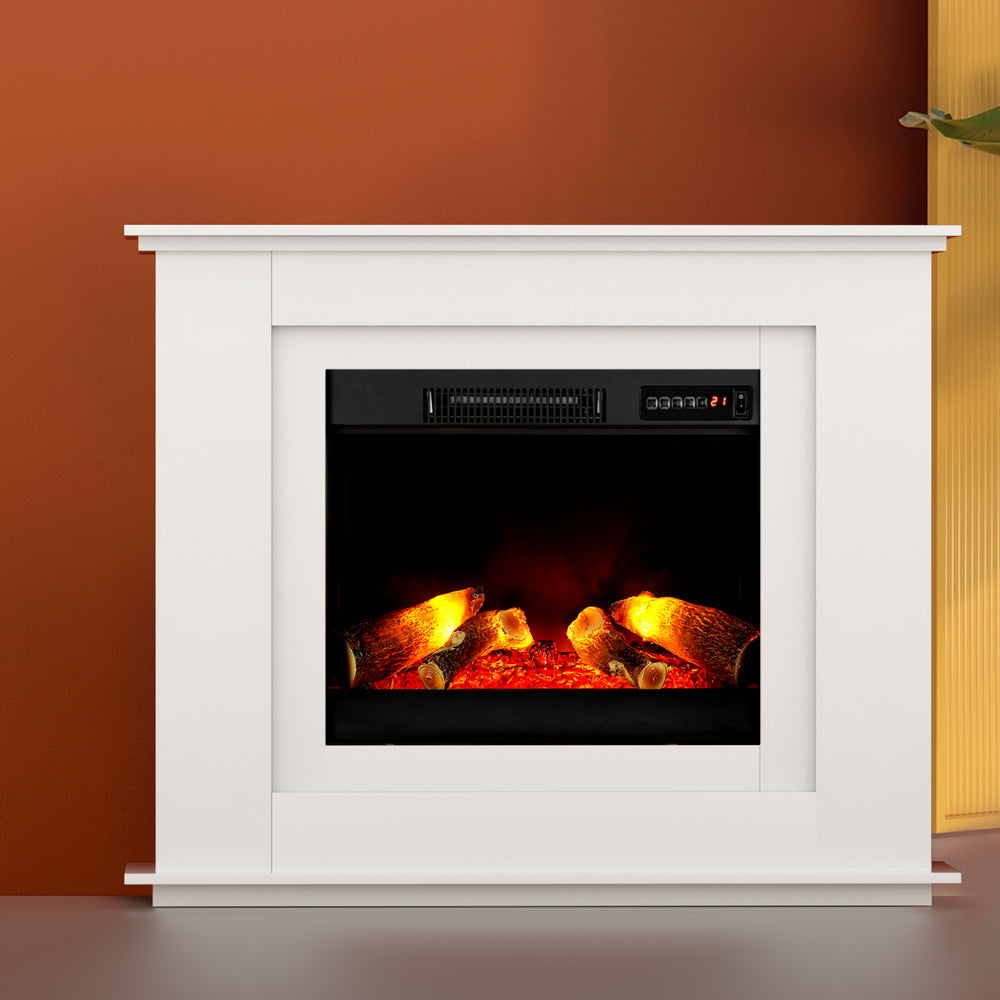 Electric Fireplace Fire Heater 2000W White
