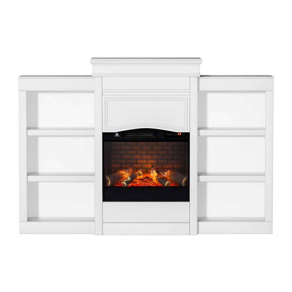 2000W Electric Fireplace Fire Heater White