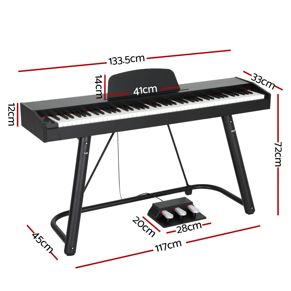 Alpha 88 Keys Electronic Piano Keyboard Digital Electric w/ Stand Semi-Weighted