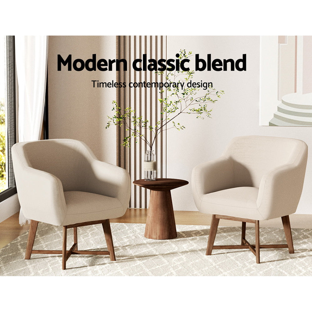 Armchair Tub Chair Beige Aston