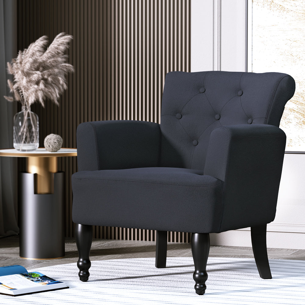 Armchair Wingback Charcoal Lothair