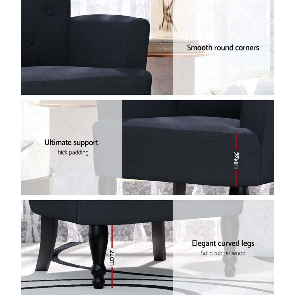 Armchair Wingback Charcoal Lothair