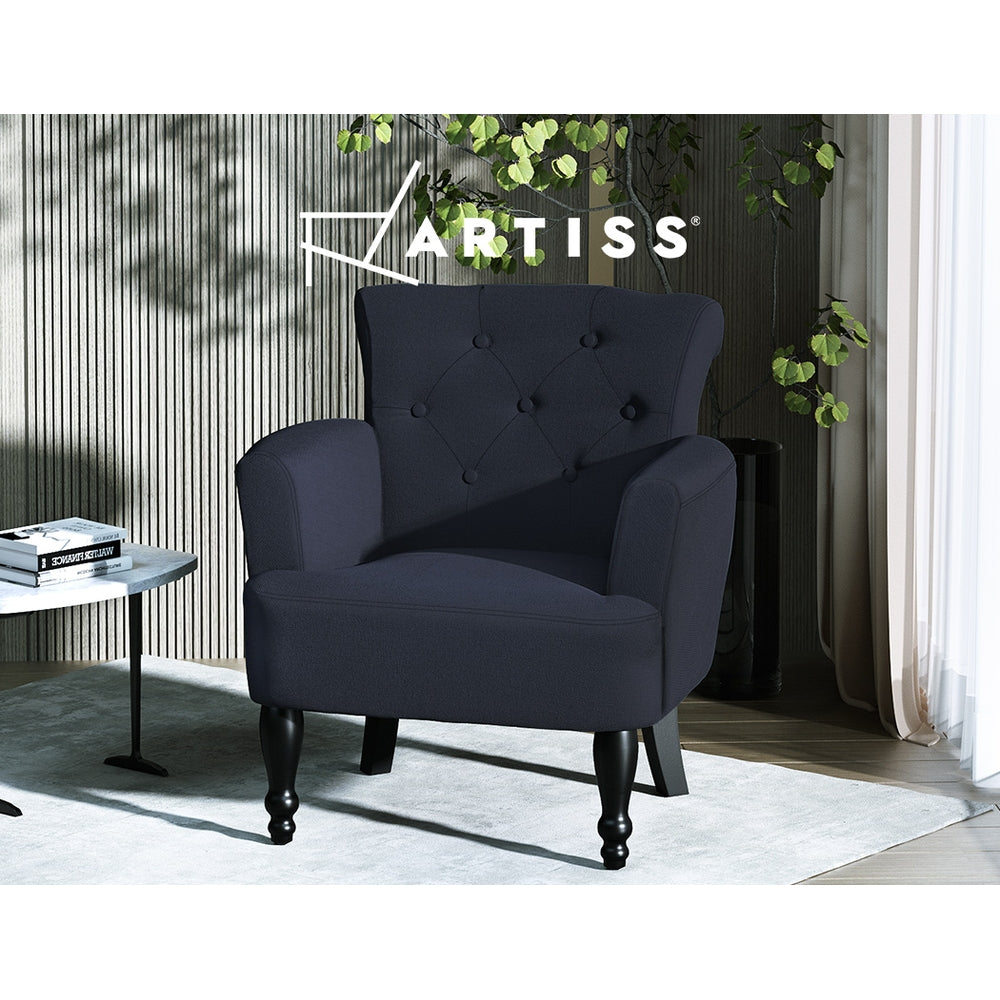 Armchair Wingback Charcoal Lothair