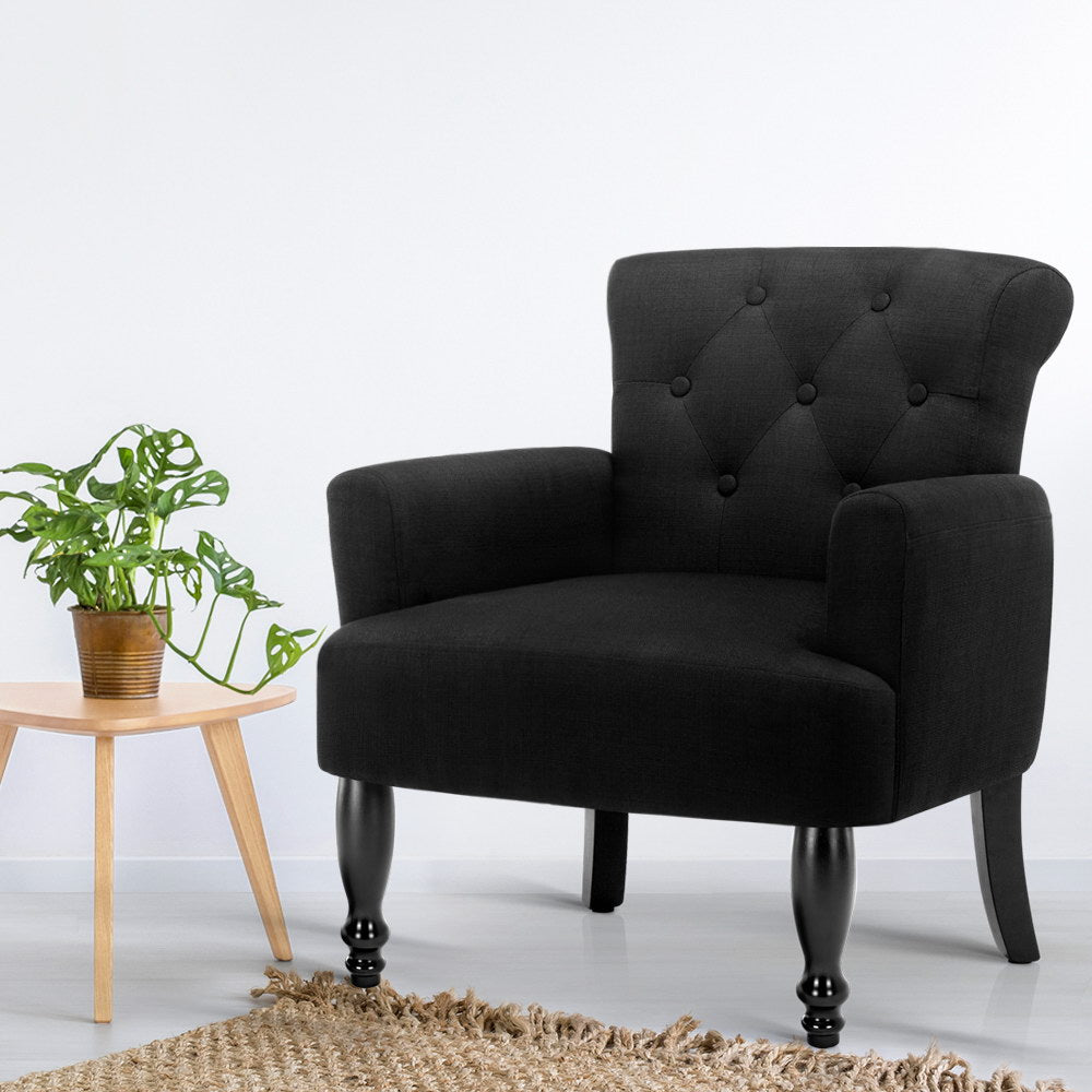 Armchair Wingback Charcoal Lothair