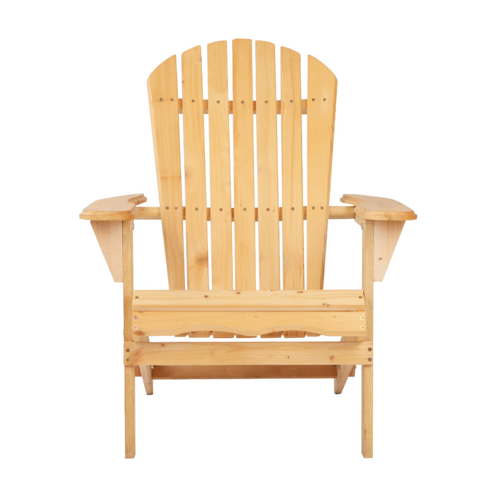 Adirondack Outdoor Chairs Wooden Beach Chair Patio Furniture Garden Natural